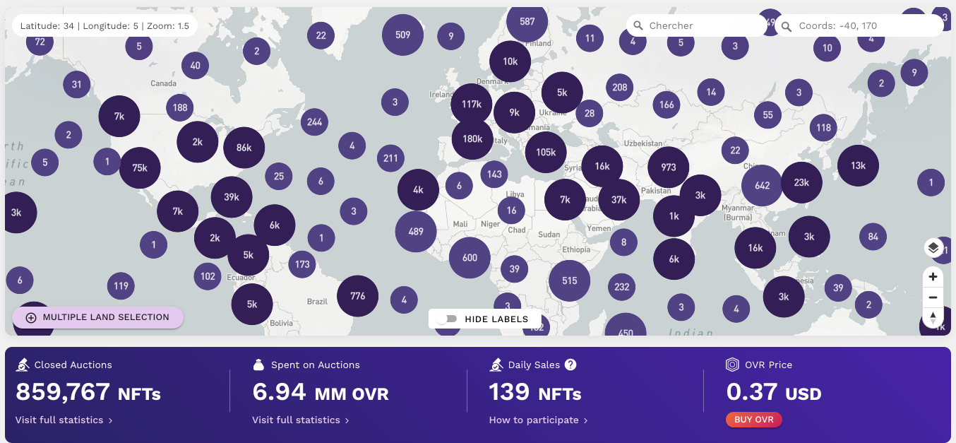 OVER lance la version bêta de Map2Earn, une carte du monde en 3D gérée par la communauté