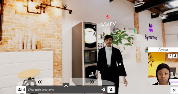 Synantoo réinvente le mode coopératif du télétravail dans un univers 3D évolutif avec différents types de salles et des avatars ressemblants et personnalisés