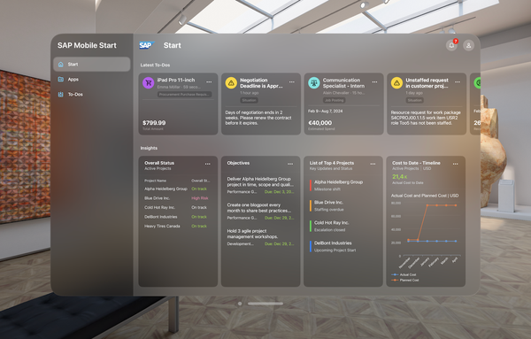 SAP en réalité virtuelle sur l’Apple Vision Pro